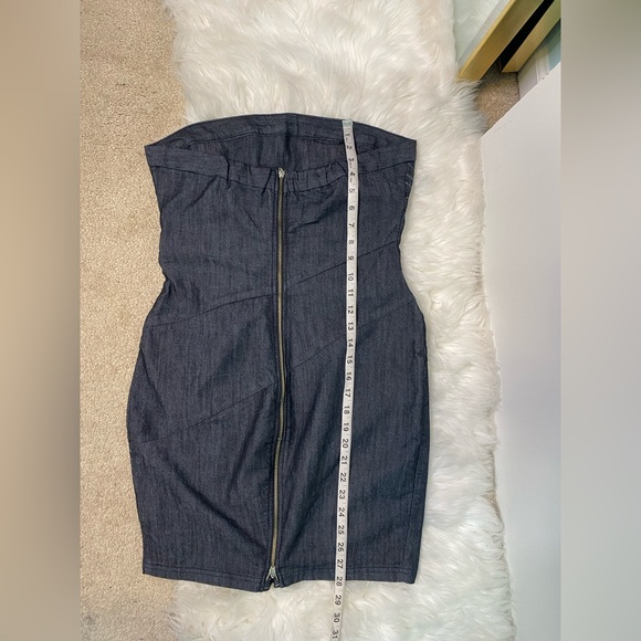 #165 THEORY Denim Strapless Dress size 6 - Picture 8 of 11